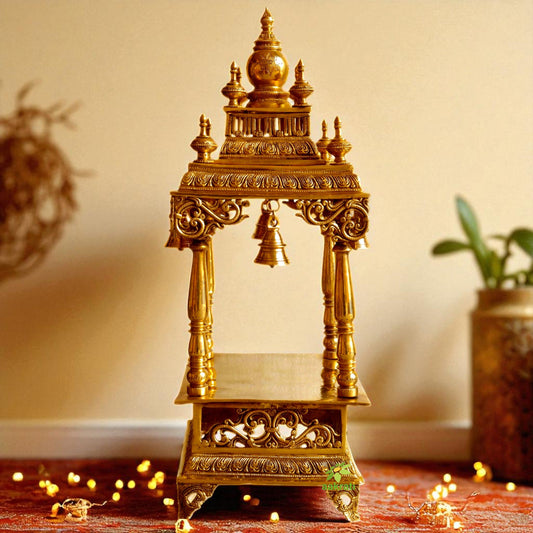 Home Temple made in Brass metal decorative pooja ghar home & office use Aakrati