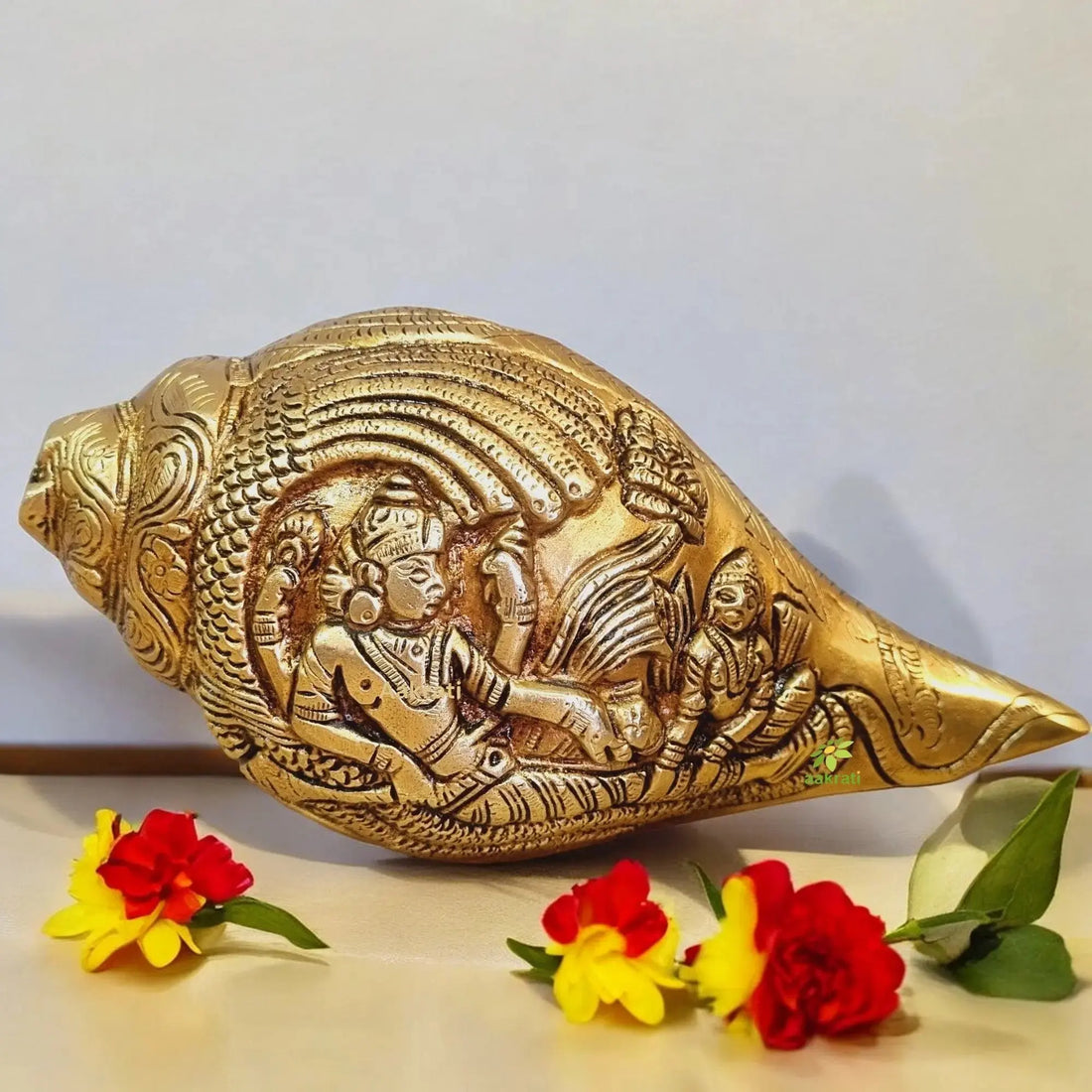 Lord Vishnu Brass Conch Figurine: Bringing Serenity, Luxury & Divine Energy Into Your Home