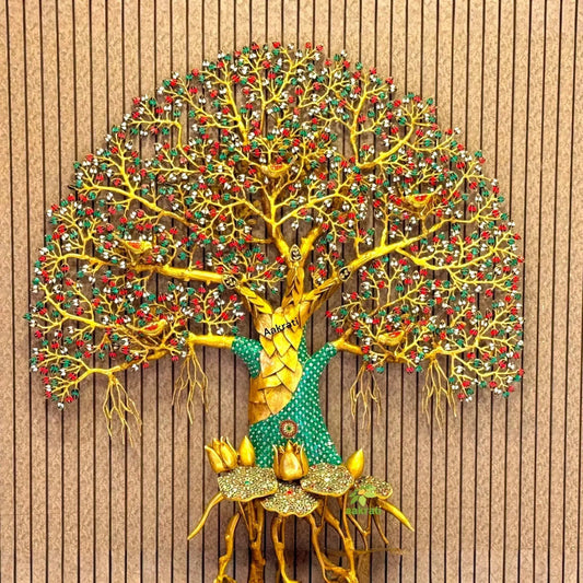 Brass tree with stone finish for home décor elegant showpiece design