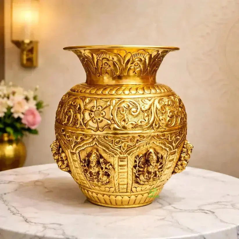Luxury study room brass kalash decor