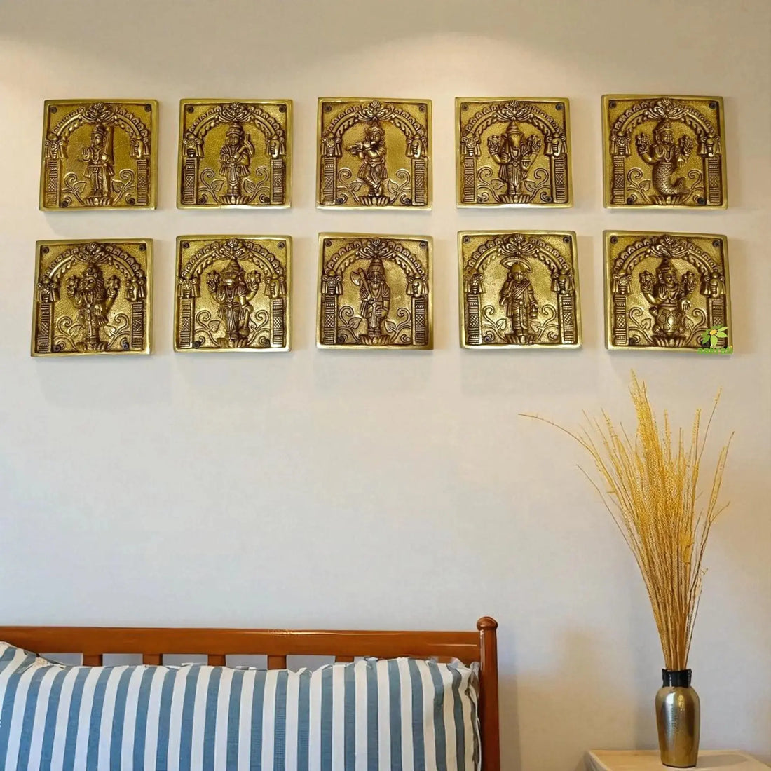 Transform Your Space with a Brass Dashavatar Wall Hanging: Serenity Meets Luxury