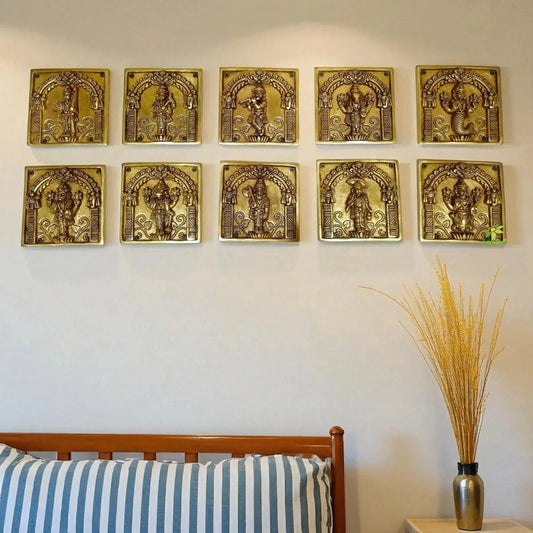 Transform Your Space with a Brass Dashavatar Wall Hanging: Serenity Meets Luxury