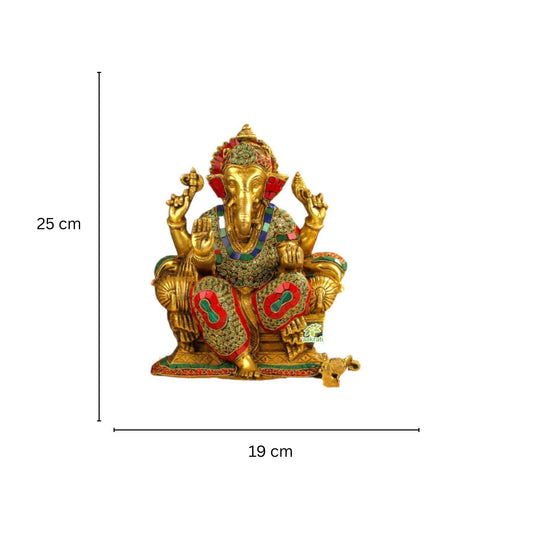 Ganesh Idol Brass Sculpture Decorative Figurine Ganesha Statue Diwali Decor Gift