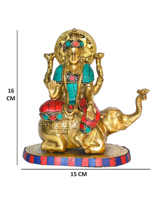 Laxmi Ji Sitting on Elephant metal Murti for worship