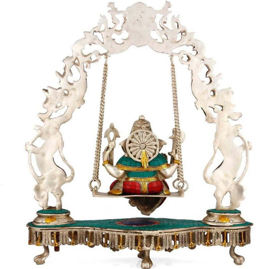 Ganesh Jhula brass Statue decorative work - unique gift showpiece