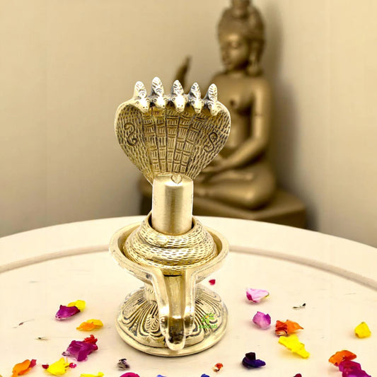 Handmade Brass Shivlinga Idol | Elegant Spiritual Decor for Your Home and Temple | Brass Shivlinga Statue ( Yellow, 6 inch)