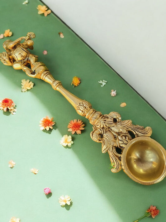 Ganesh Spoon - Yagya Hawan, hawan Spoon, Poojan Purpose, Indian Cultural Religious Item Best for Home, Office, Gifts Diwali Puja