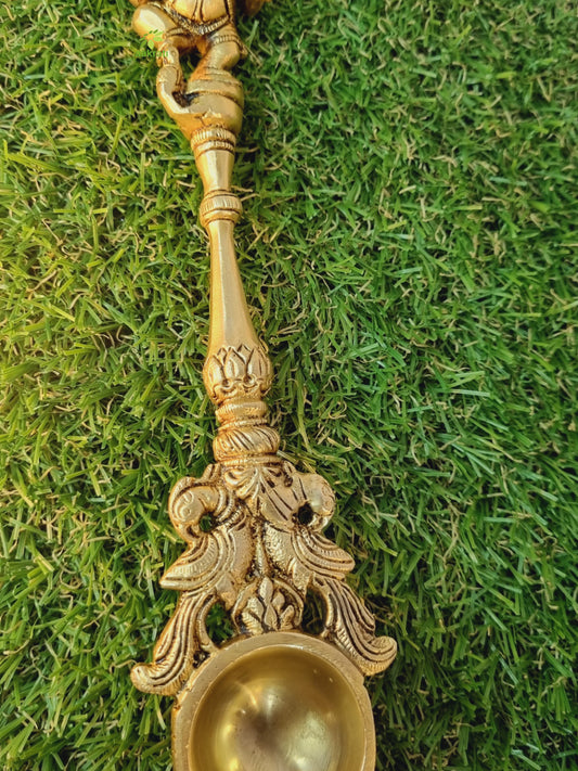Ganesh Spoon - Yagya Hawan, hawan Spoon, Poojan Purpose, Indian Cultural Religious Item Best for Home, Office, Gifts Diwali Puja