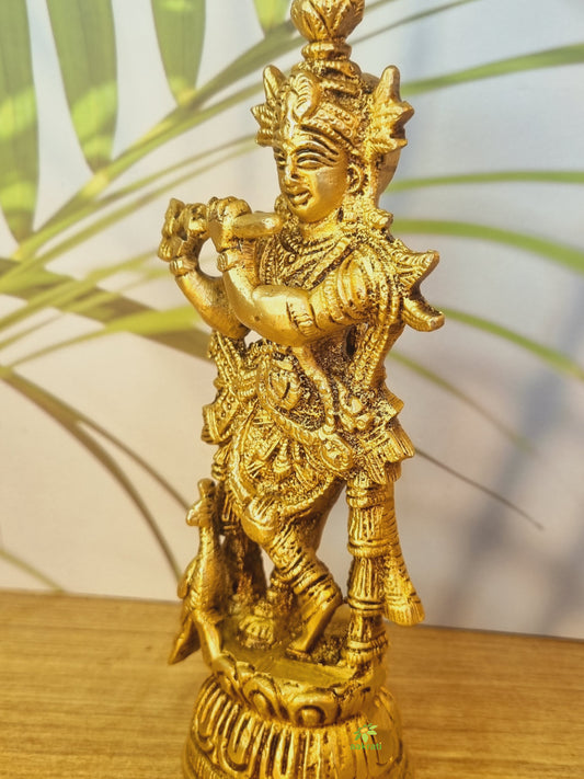 Lord Krishna Brass Made Hand Carved Designer Statue