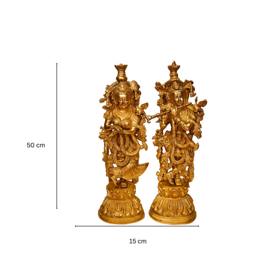 Radha Krishna Statue Couple Statue God of Lovers Gift Mandir Temple Handmade Moorti