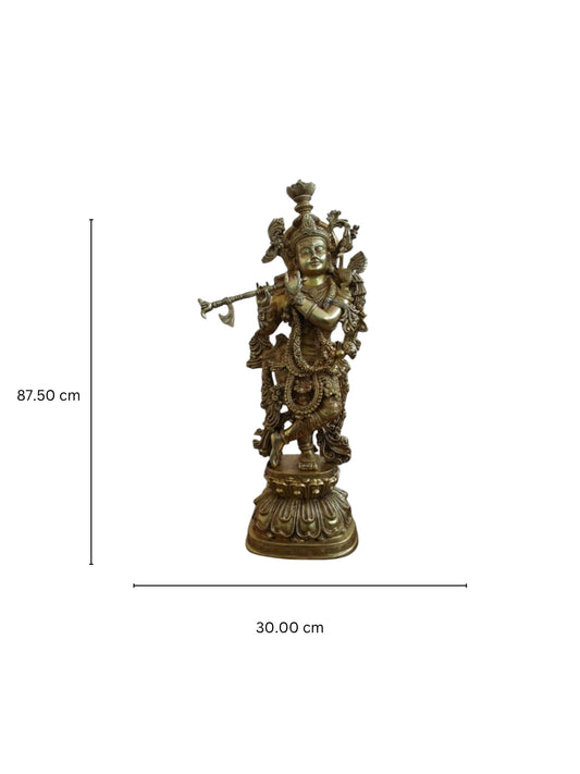 Lord Krishna Statue of Brass