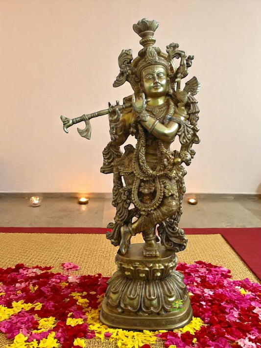 Lord Krishna Statue of Brass