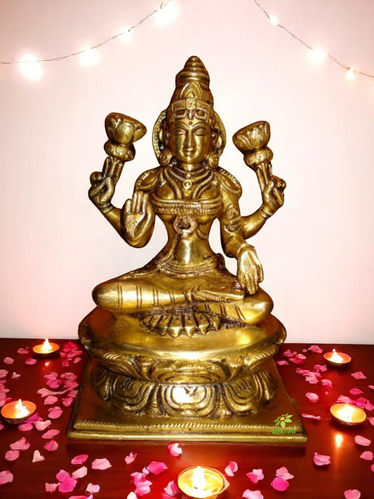 Goddess Laxmi Brass Statue for Worship