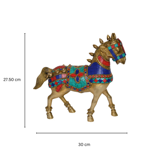 Horse Statue with decoration work- unique gift for home decor