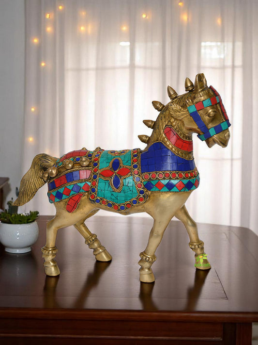 Horse Statue with decoration work- unique gift for home decor
