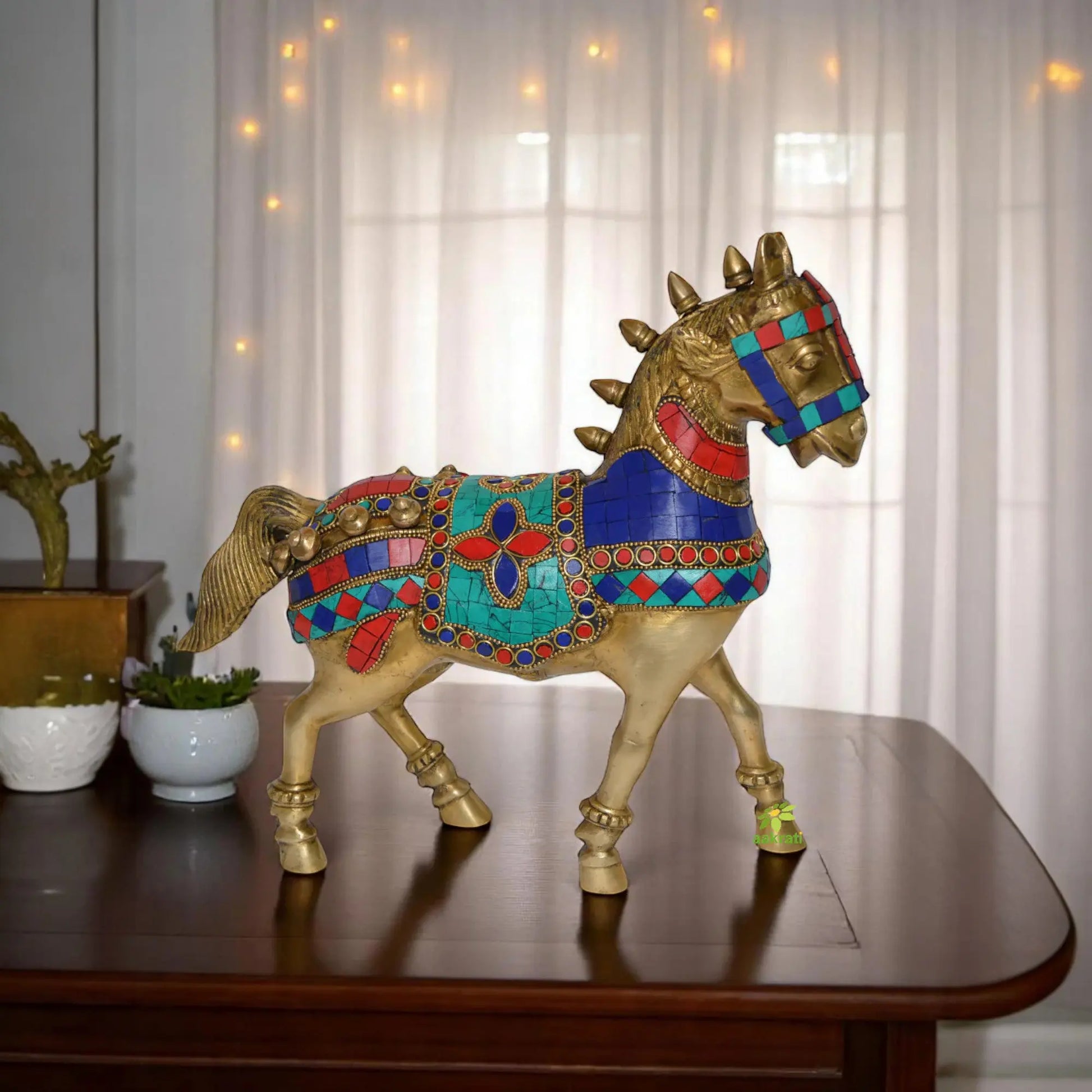 Horse Statue with decoration work- unique gift for home decor Aakrati
