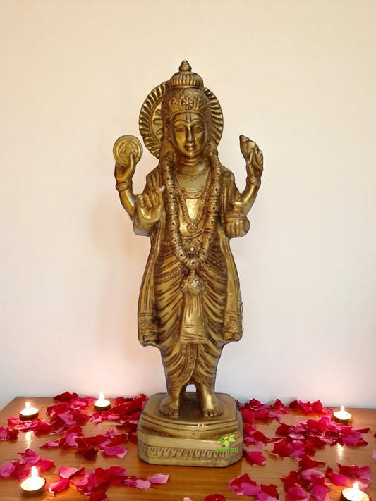 Lord Dhanvantari Brass Antique Statue