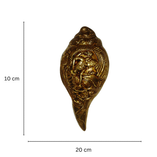 Lord Vishnu Brass Metal Religious Conch by Aakrati