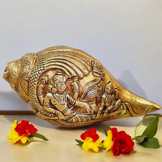 Lord Vishnu Brass Metal Religious Conch by Aakrati