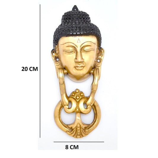Lord Buddha figure Brass Metal Antique Finish Door Knocker By Aakrati