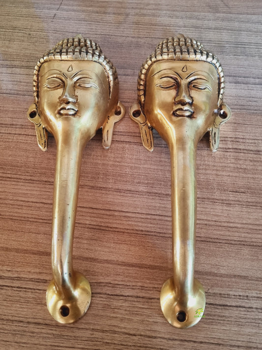 Brass Buddha Shape Door Handle | A Spiritual and Elegant Addition to Your Doors | Brass Buddha Door Pull ( Yellow, 9.5 inch)