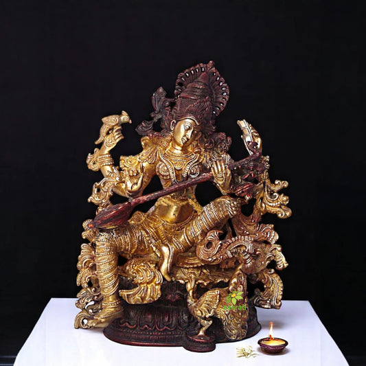 Goddess Saraswati Glorious Statue of Brass by Aakrati