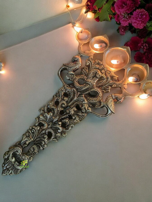 Brass Pooja Spoon | Handcrafted Spiritual Spoon for Rituals and Ceremonies | Brass Ritual Spoon ( Yellow, 10.5 inch)