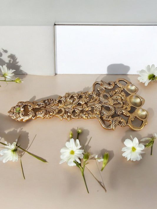 Designer Brass Made Oil hawan Spoon by Aakrati