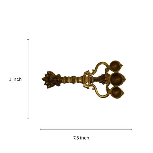 Brass Pooja Spoon | Traditional Spoon for Pooja Room and Ritual Offerings | Handmade Brass Spoon (Yellow, 7.5 inch)