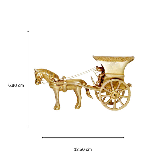 Aakrati Traditional Horse cart Made in Brass with Antique Look - Rare Collection for Gift and Decor