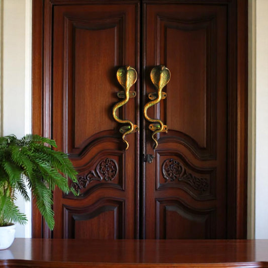Handcrafted Brass Snake Door Pull | Elegant and Unique Design | High Quality Brass Door Handle ( Multi-color, 8 inch)