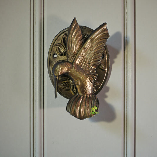 Handcrafted Brass Door Knocker | Perfect for Indian Homes | Antique Brass Bird Shape Door Knocker ( Brown, 6 inch)