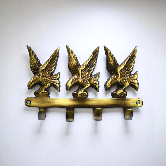 Decorative Handmade Brass Wall Hangers | Perfect for Home and Office Decor | Brass Wall Hooks ( Yellow, 7 inch)