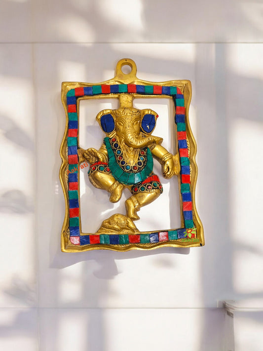 Aakrati Ethnic India Wall Decoration Ganesh Plate Ready to Hang | Indian Religious God | Table Decoration