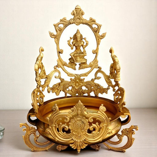 Goddess Lakshmi Figure Home Decor Brass Metal Hurli