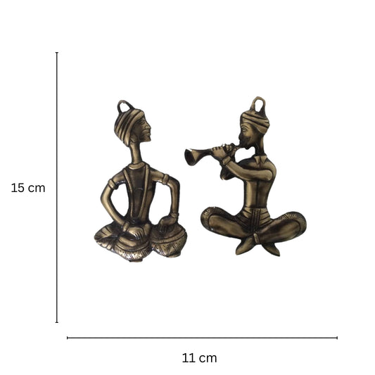 Handmade Brass Wall Hanging Human Statue | Unique Decorative Piece for Modern Homes | Brass Human Statues ( Yellow, 6 inch)