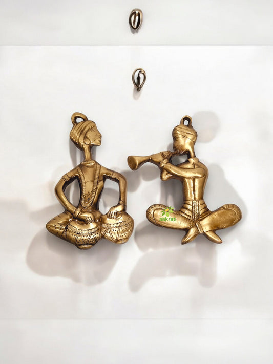 Handmade Brass Wall Hanging Human Statue | Unique Decorative Piece for Modern Homes | Brass Human Statues ( Yellow, 6 inch)