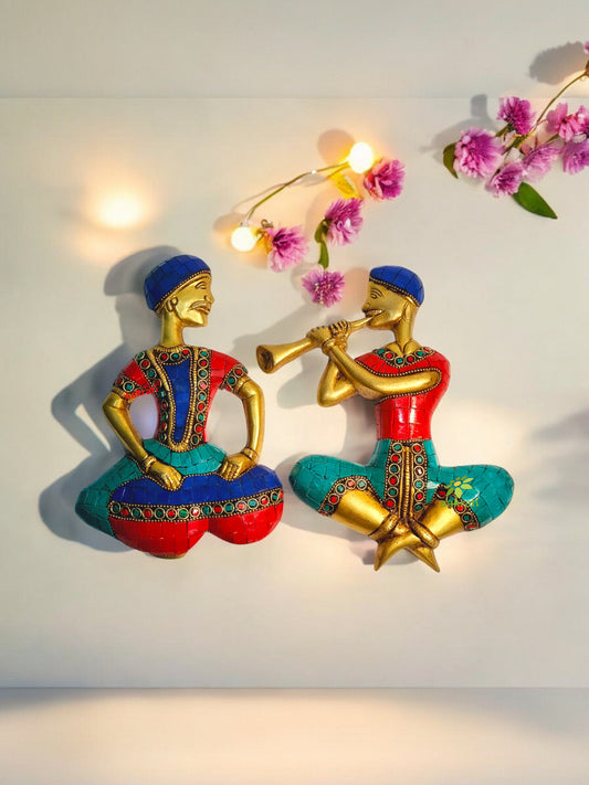 Wall haging Musician set turquoise Stone work