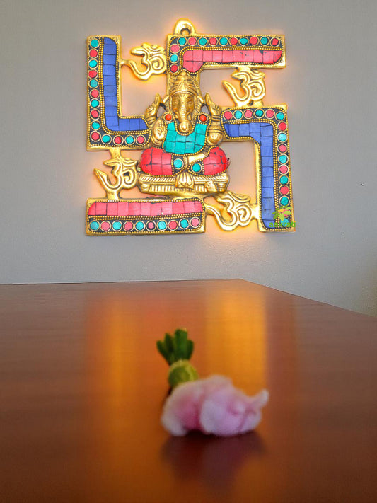 Ganesh coral stone work Wall plate