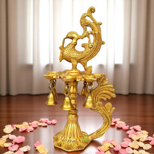 Bird Figure Brass Metal Pooja Ghar Oil Lamp