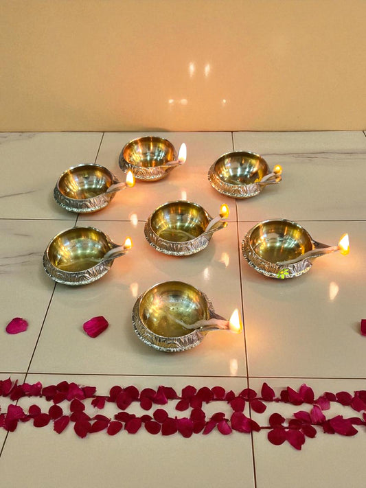 Deepawali Lighting Oil Diya for Decoration & Pooja set of 7