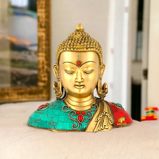 Lord Siddhartha Buddha Brass Statue Bust