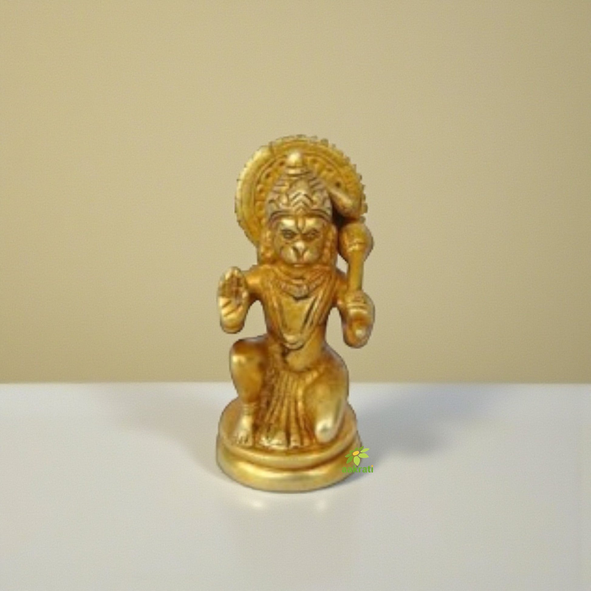 Pure Brass Hanuman Idol for Home Mandir | Handcrafted Bajrangbali Murti for Puja, Temple & Gifting Aakrati