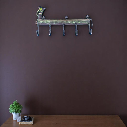 Brass Camel Design Wall Hanger | A Beautiful Statement Piece for Your Home | Handcrafted Brass Wall Hanger ( Black, 12.5 inch)