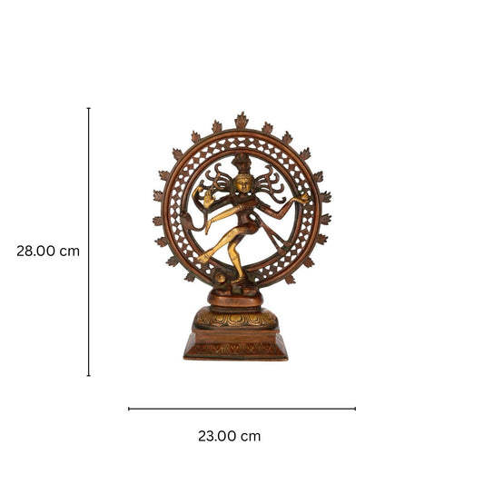 Premium Brass Lord Nataraj Sculpture | A Divine Touch for Your Space | Traditional Brass Nataraj Statue ( Multi Color, 31 inch)