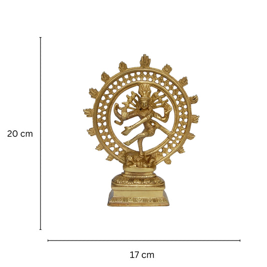 Luxury Brass Nataraj Murti | Perfect for Worship, Meditation, and Home Decor | Brass Nataraj Sculpture ( Yellow, 8 inch)