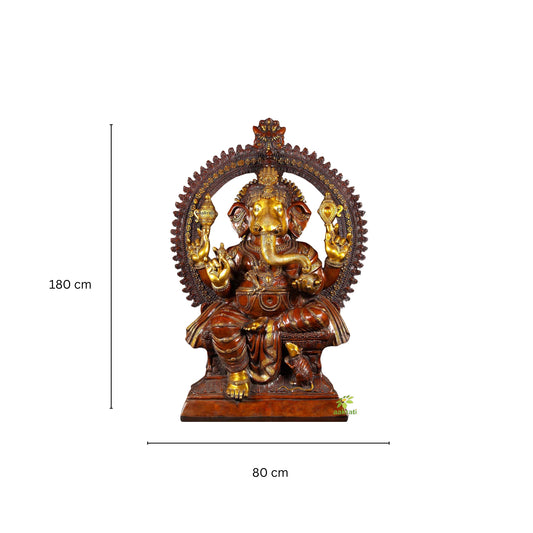 Big Lobby decor Metal Ganesh Religious Decoration hotel and resorts outdoor Indoor