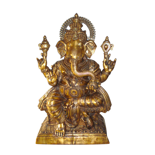 Big size Sitting Lord Ganesha Brass Made Statue by Aakrati 5 feet height
