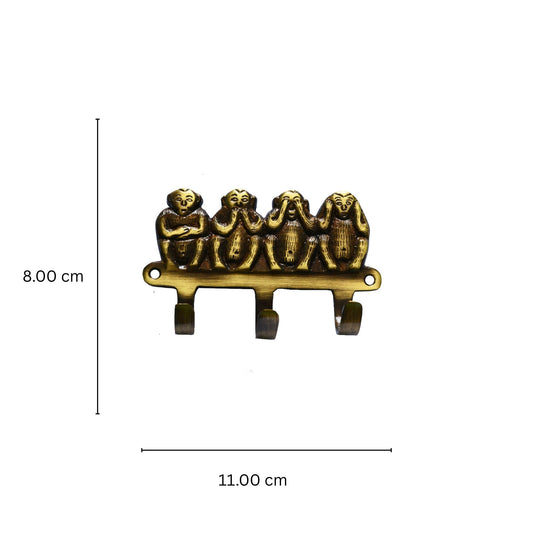 Brass Monkey Wall Hook | A Fun and Functional Home Accent | Brass Decorative Wall Hook ( Yellow, 4.5 inch)