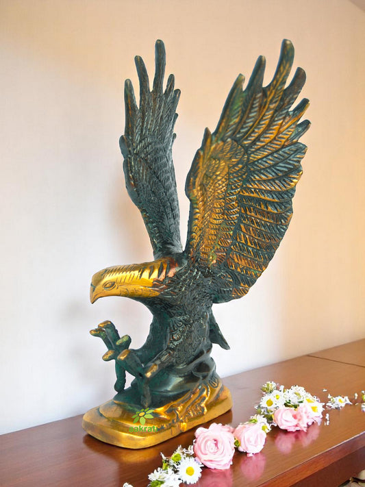 Handcrafted Brass Eagle Figurine | Perfect for Modern and Traditional Home Decor | Brass Eagle Showpiece ( Multi Color, 8 inch)